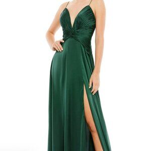 Ieena for Mac Duggal Women's Dark Green Formal Maxi Dress